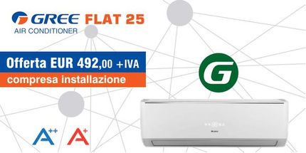 Climatizzatori Gree Flat 25 compresa installazione a Roma in offerta dalla Termoidraulica Coico